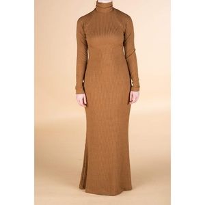 Kabayare long sleeve turtle-neck maxi dress